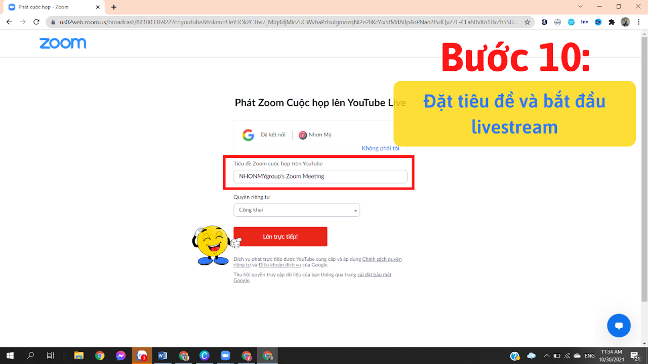Cách livestream  từ zoom qua YouTube