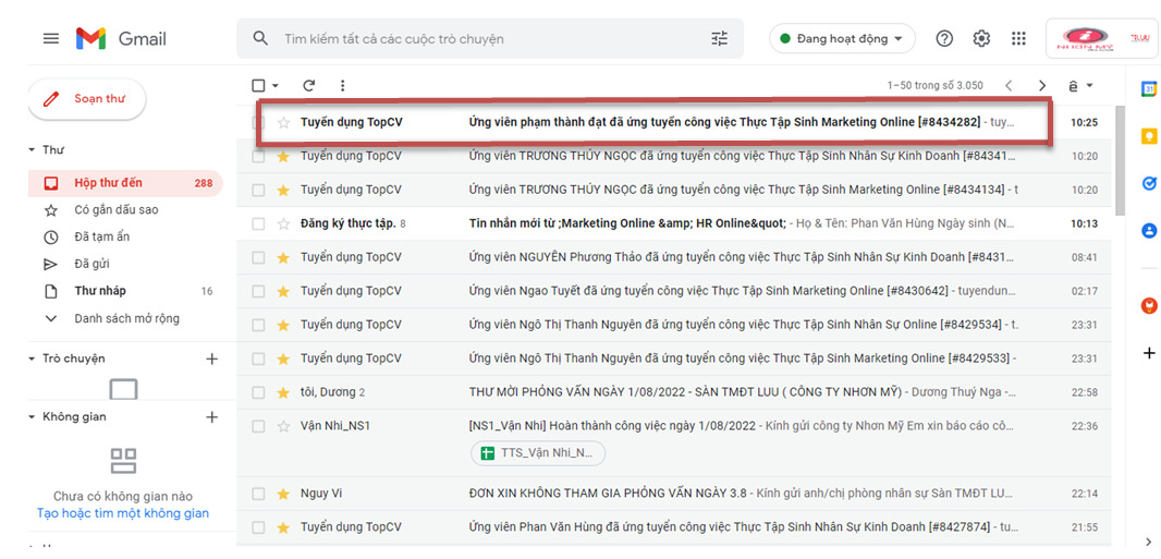 Lọc CV và điền TTSO