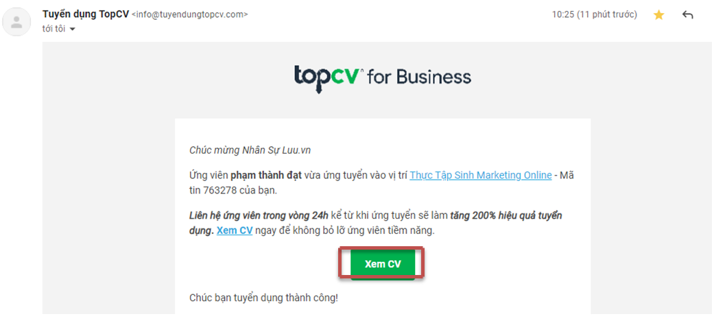 Lọc CV và điền TTSO