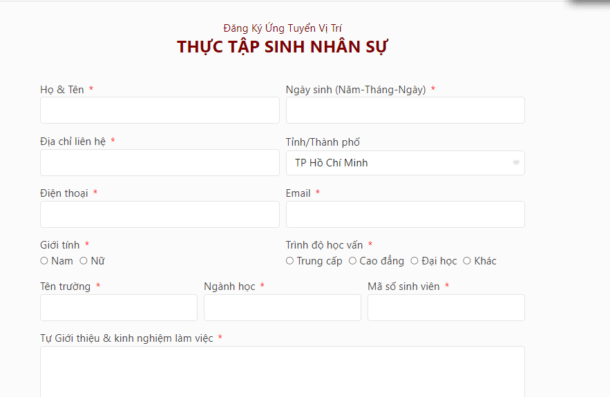 Lọc CV và điền TTSO