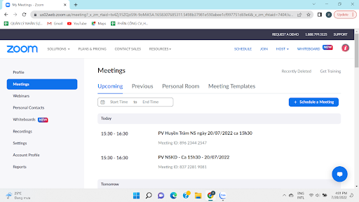 Hướng dẫn lên lịch Zoom