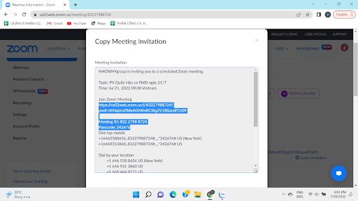 Hướng dẫn lên lịch Zoom